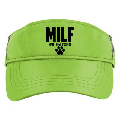 Milf I Love Felines Funny Humor Cat Lovers Cool Gift Adult Drive Performance Visor