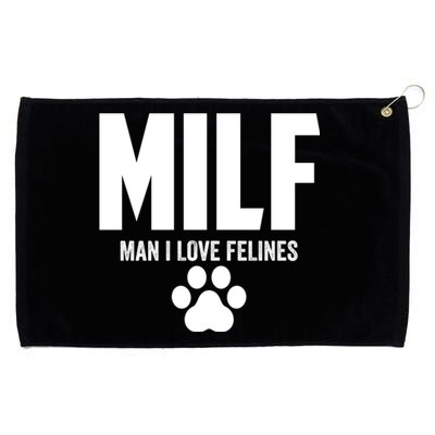 Milf I Love Felines Funny Humor Cat Lovers Cool Gift Grommeted Golf Towel