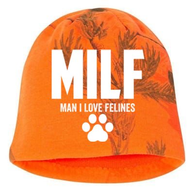 Milf I Love Felines Funny Humor Cat Lovers Cool Gift Kati - Camo Knit Beanie