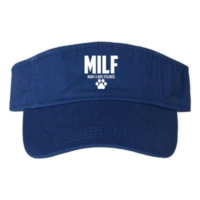 Milf I Love Felines Funny Humor Cat Lovers Cool Gift Valucap Bio-Washed Visor