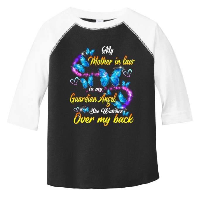 Mother In Law My Guardian Angel Watches Over Back Memorial Gift Toddler Fine Jersey T-Shirt