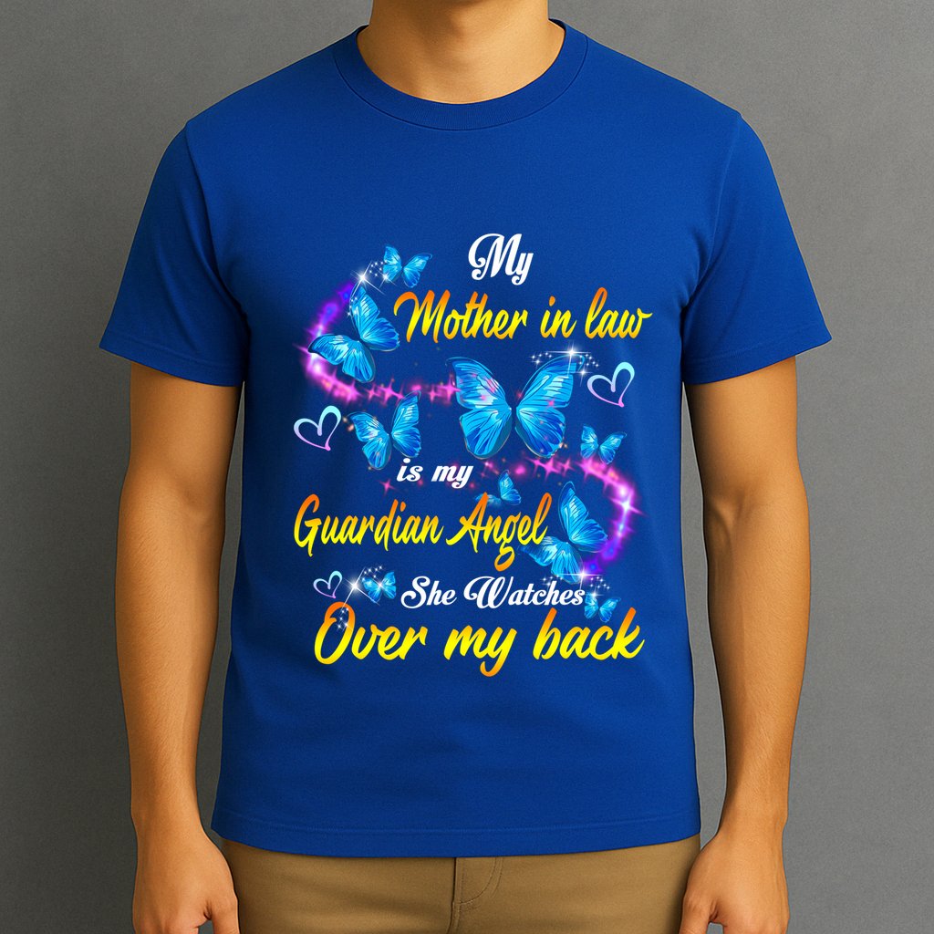 Mother In Law My Guardian Angel Watches Over Back Memorial Gift T-Shirt