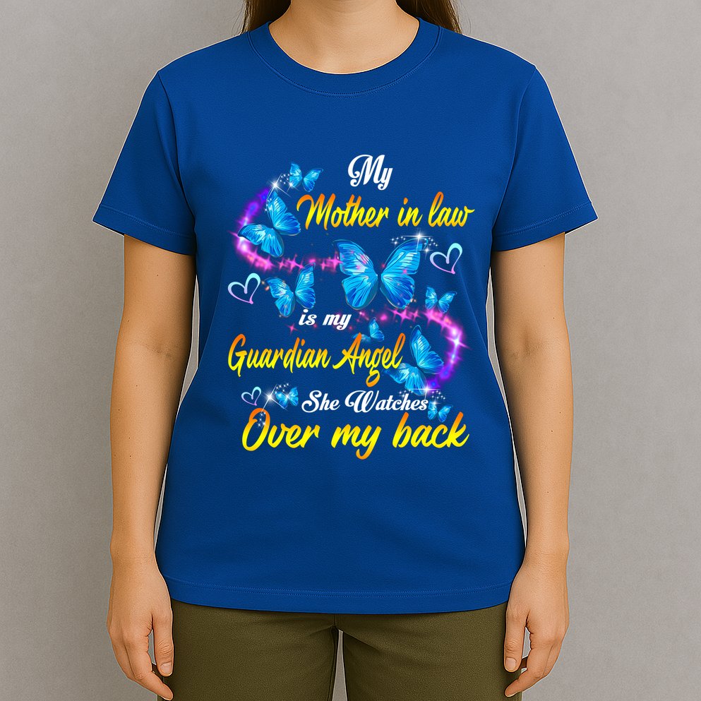 Mother In Law My Guardian Angel Watches Over Back Memorial Gift T-Shirt