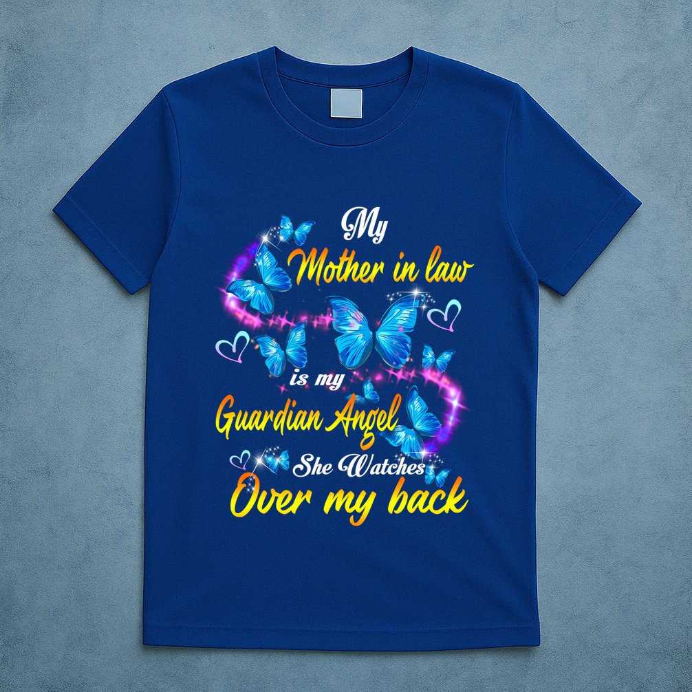 Mother In Law My Guardian Angel Watches Over Back Memorial Gift T-Shirt