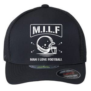 M I L F I Love Football Homerun Ball Holder Sports Field Gift Flexfit Unipanel Trucker Cap