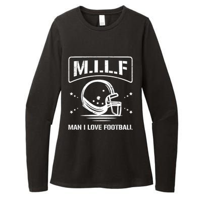 M I L F I Love Football Homerun Ball Holder Sports Field Gift Womens CVC Long Sleeve Shirt