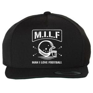 M I L F I Love Football Homerun Ball Holder Sports Field Gift Wool Snapback Cap