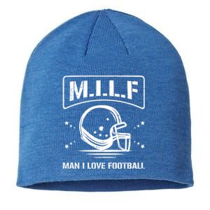 M I L F I Love Football Homerun Ball Holder Sports Field Gift Sustainable Beanie