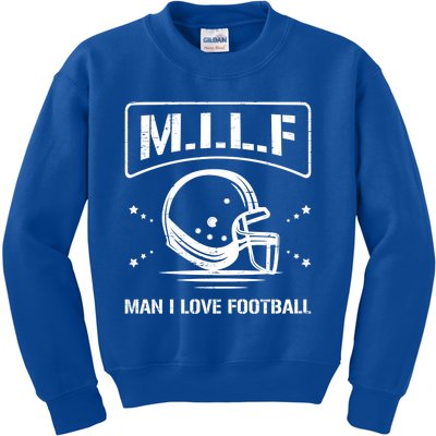 M I L F I Love Football Homerun Ball Holder Sports Field Gift Kids Sweatshirt