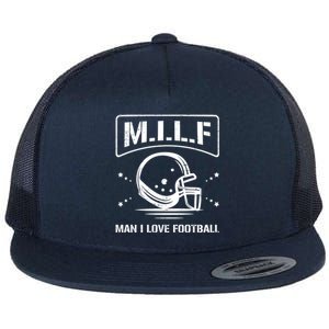 M I L F I Love Football Homerun Ball Holder Sports Field Gift Flat Bill Trucker Hat