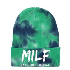 Man I Love Football Milf Funny Football Tie Dye 12in Knit Beanie