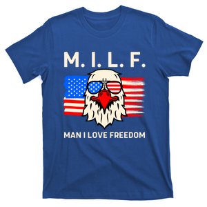 M I L F I Love Freedom Usa American Flag Gift T-Shirt