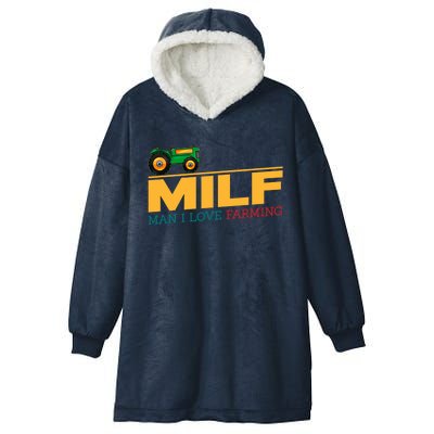 Man I Love Farming I Fun Milf Football Fan Gift Hooded Wearable Blanket