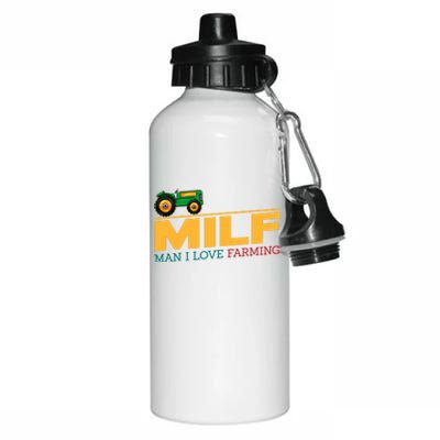 Man I Love Farming I Fun Milf Football Fan Gift Aluminum Water Bottle 