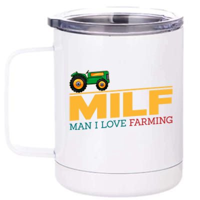 Man I Love Farming I Fun Milf Football Fan Gift 12 oz Stainless Steel Tumbler Cup