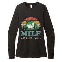 MILFMan I Love Frogs Funny Saying FrogAmphibian Lovers Womens CVC Long Sleeve Shirt