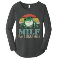 MILFMan I Love Frogs Funny Saying FrogAmphibian Lovers Women's Perfect Tri Tunic Long Sleeve Shirt