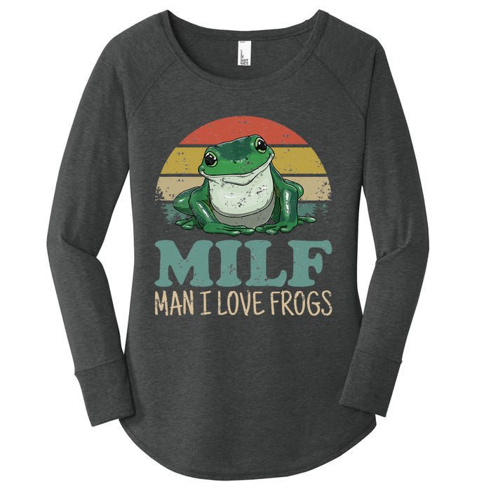 MILFMan I Love Frogs Funny Saying FrogAmphibian Lovers Women's Perfect Tri Tunic Long Sleeve Shirt