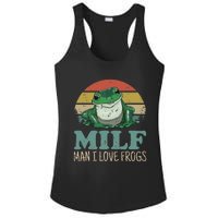 MILFMan I Love Frogs Funny Saying FrogAmphibian Lovers Ladies PosiCharge Competitor Racerback Tank