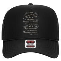 Motivational Inspirational Literature Quotes Design Emerson High Crown Mesh Back Trucker Hat