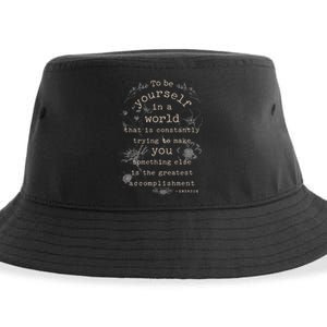 Motivational Inspirational Literature Quotes Design Emerson Sustainable Bucket Hat