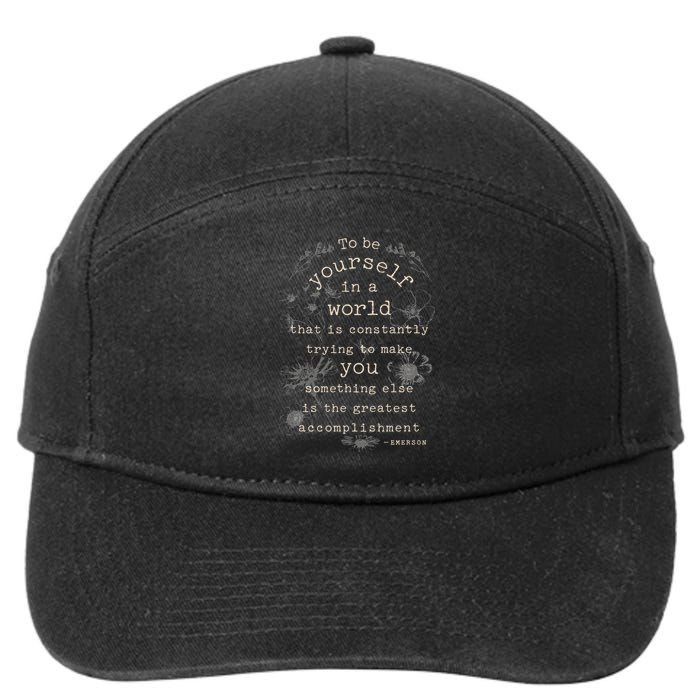 Motivational Inspirational Literature Quotes Design Emerson 7-Panel Snapback Hat