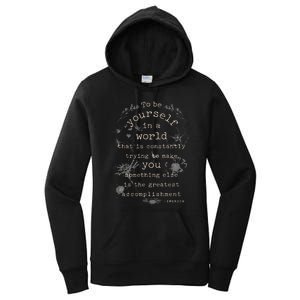 Motivational Inspirational Literature Quotes Design Emerson Women's Pullover Hoodie