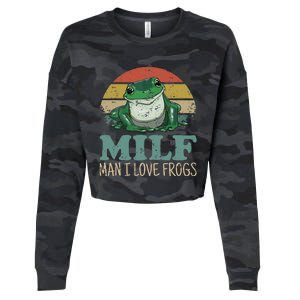 Milfman I Love Frogs Cropped Pullover Crew