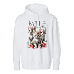 Man I Love Felines Garment-Dyed Fleece Hoodie