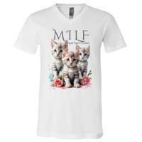 Man I Love Felines V-Neck T-Shirt