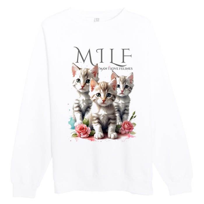 Man I Love Felines Premium Crewneck Sweatshirt