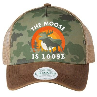 Moose Is Loose Funny Moose Lover Legacy Tie Dye Trucker Hat