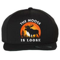 Moose Is Loose Funny Moose Lover Wool Snapback Cap