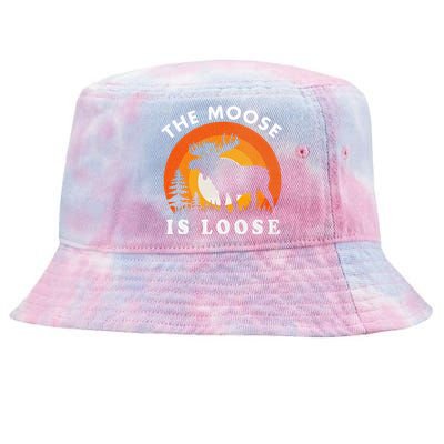 Moose Is Loose Funny Moose Lover Tie-Dyed Bucket Hat