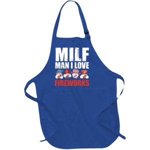 Milf I Love Fireworks Fireworks Director Usa Great Gift Full-Length Apron With Pockets