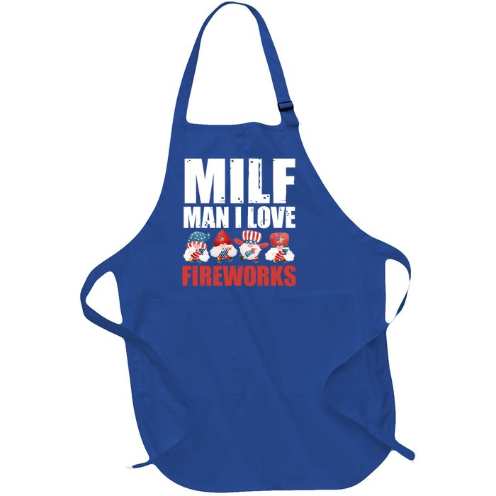 Milf I Love Fireworks Fireworks Director Usa Great Gift Full-Length Apron With Pockets