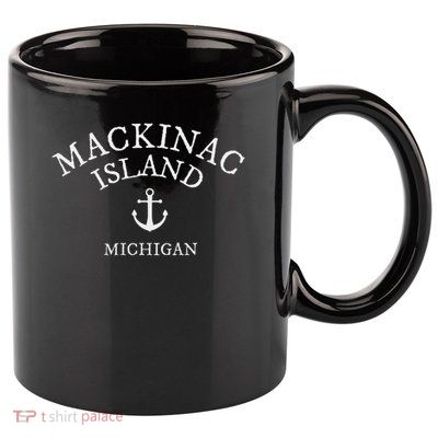 Mackinac Island , Lake Michigan Town , More Colors 11oz C Handle Ceramic Mug