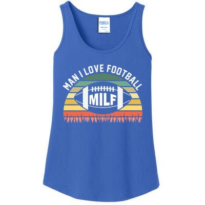 Man I Love Football Milf Funny Gridiron Fantasy Football Fan Gift Ladies Essential Tank