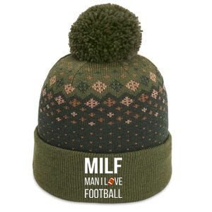 Man I Love Football Milf Quarterback Line Funny Football Gift The Baniff Cuffed Pom Beanie