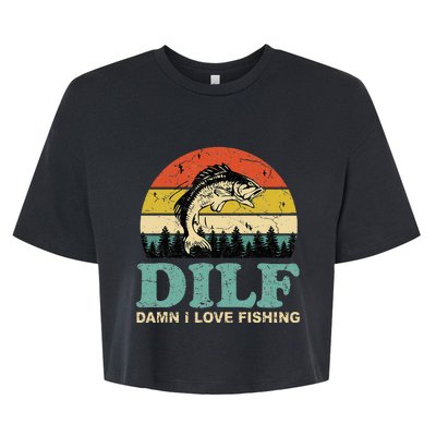 MILF-Man I Love Fishing Funny Fishing Fisher Angler Bella+Canvas Jersey Crop Tee