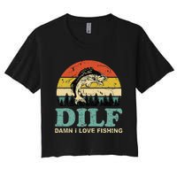 MILF-Man I Love Fishing Funny Fishing Fisher Angler Women's Crop Top Tee