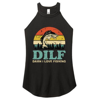 MILF-Man I Love Fishing Funny Fishing Fisher Angler Women’s Perfect Tri Rocker Tank