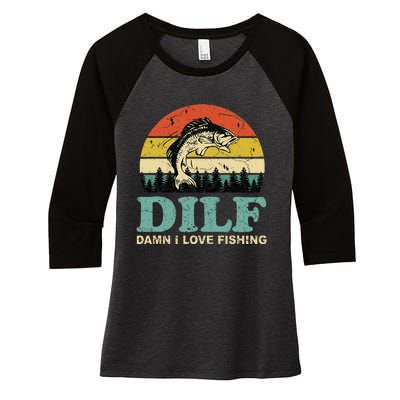 MILF-Man I Love Fishing Funny Fishing Fisher Angler Women's Tri-Blend 3/4-Sleeve Raglan Shirt