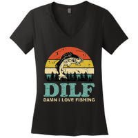 MILF-Man I Love Fishing Funny Fishing Fisher Angler Women's V-Neck T-Shirt