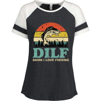 MILF-Man I Love Fishing Funny Fishing Fisher Angler Enza Ladies Jersey Colorblock Tee