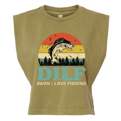 MILF-Man I Love Fishing Funny Fishing Fisher Angler Garment-Dyed Women's Muscle Tee