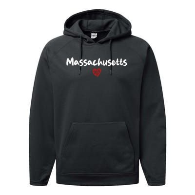 Massachusetts I Love Massachusetts Classic Performance Fleece Hoodie