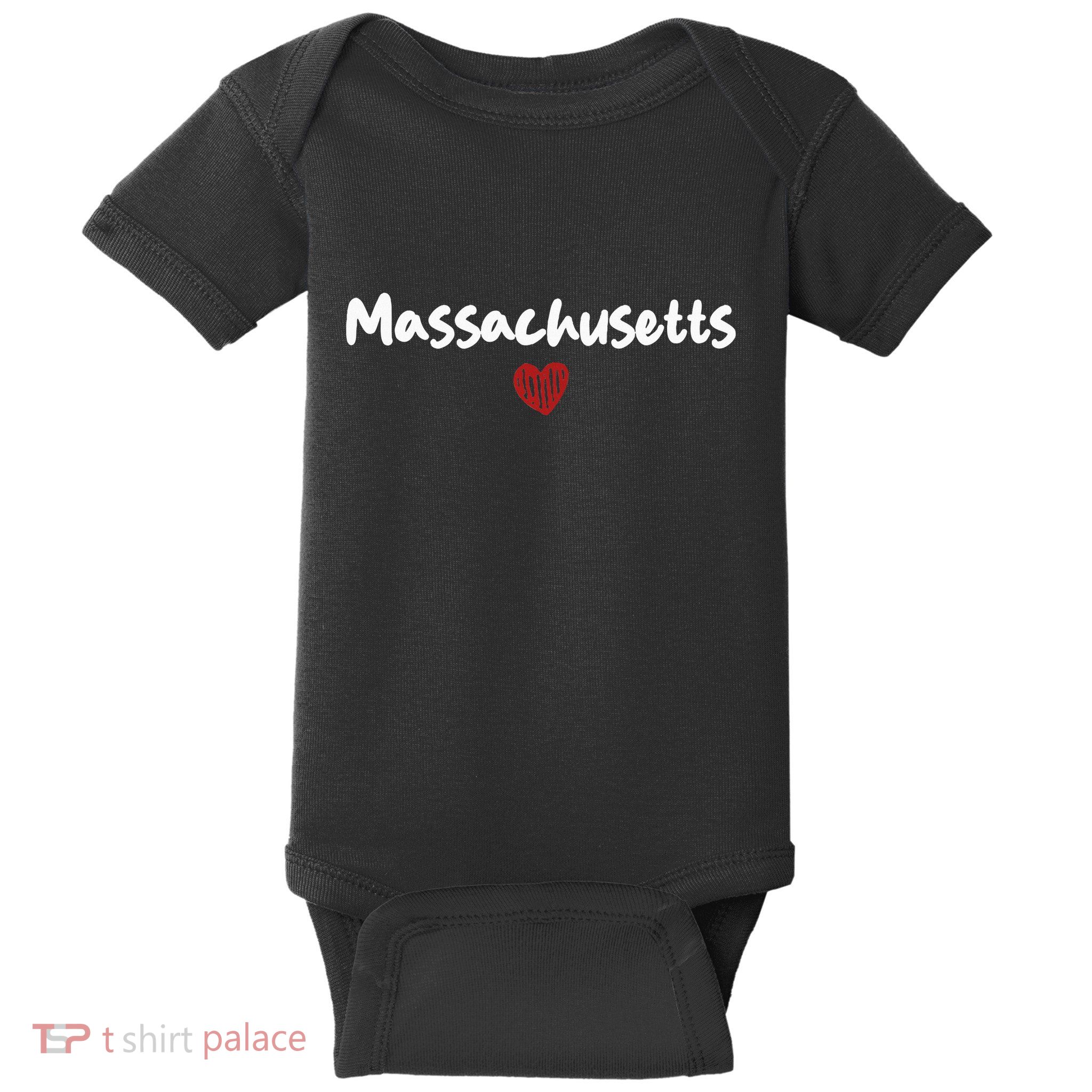 Massachusetts I Love Massachusetts Classic Baby Bodysuit