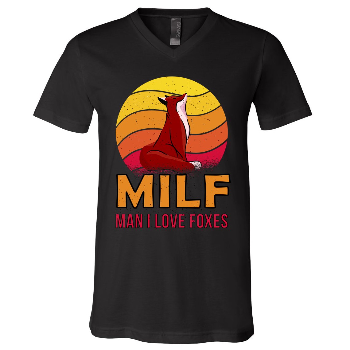 Man I Love Foxes MILF V-Neck T-Shirt