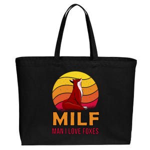 Man I Love Foxes MILF Cotton Canvas Jumbo Tote